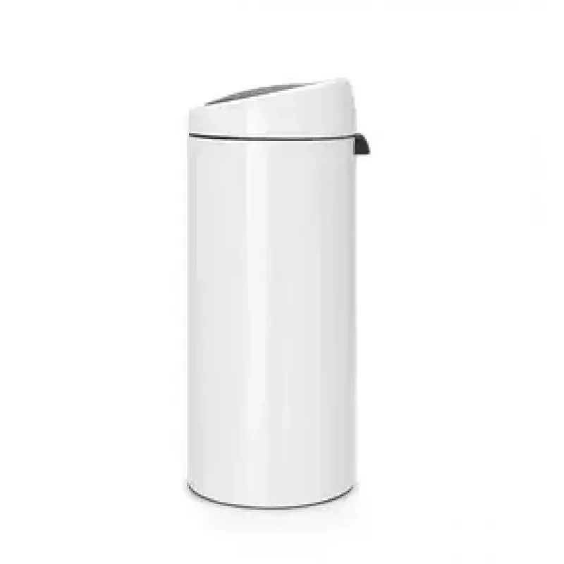 Touch Bin Brabantia 30L Okrągły Plastik Stal Nierdzewna Biały