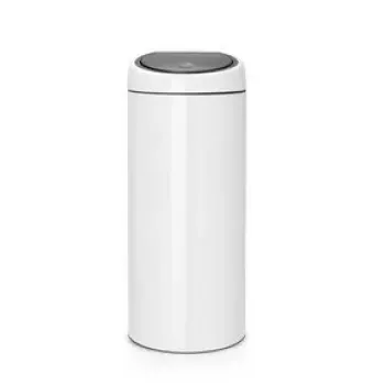 Touch Bin Brabantia 30L Okrągły Plastik Stal Nierdzewna Biały