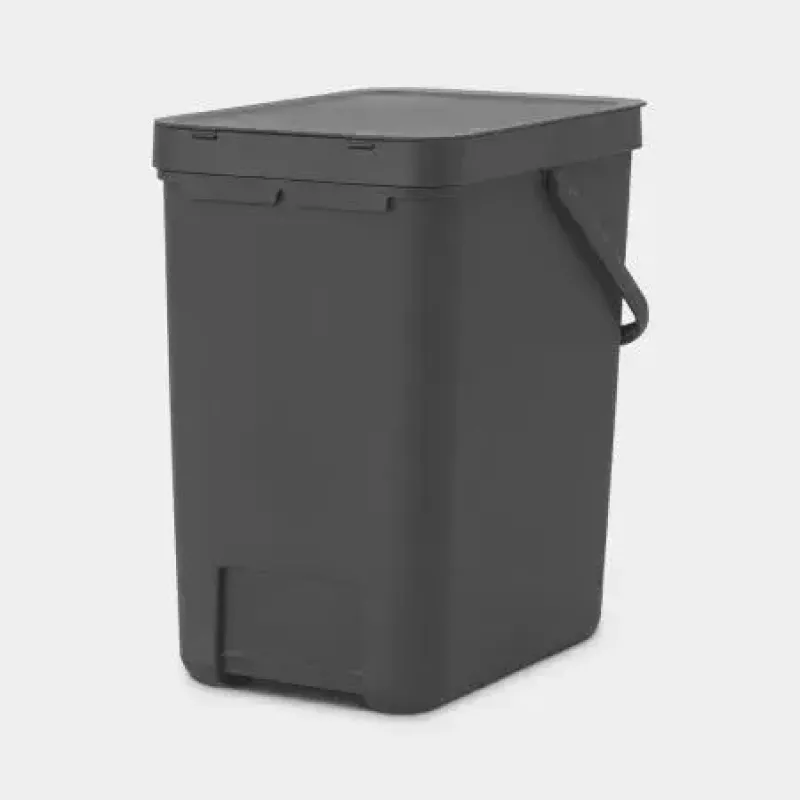 Kosz na śmieci Brabantia 129940 25L prostokątny plastikowy szary