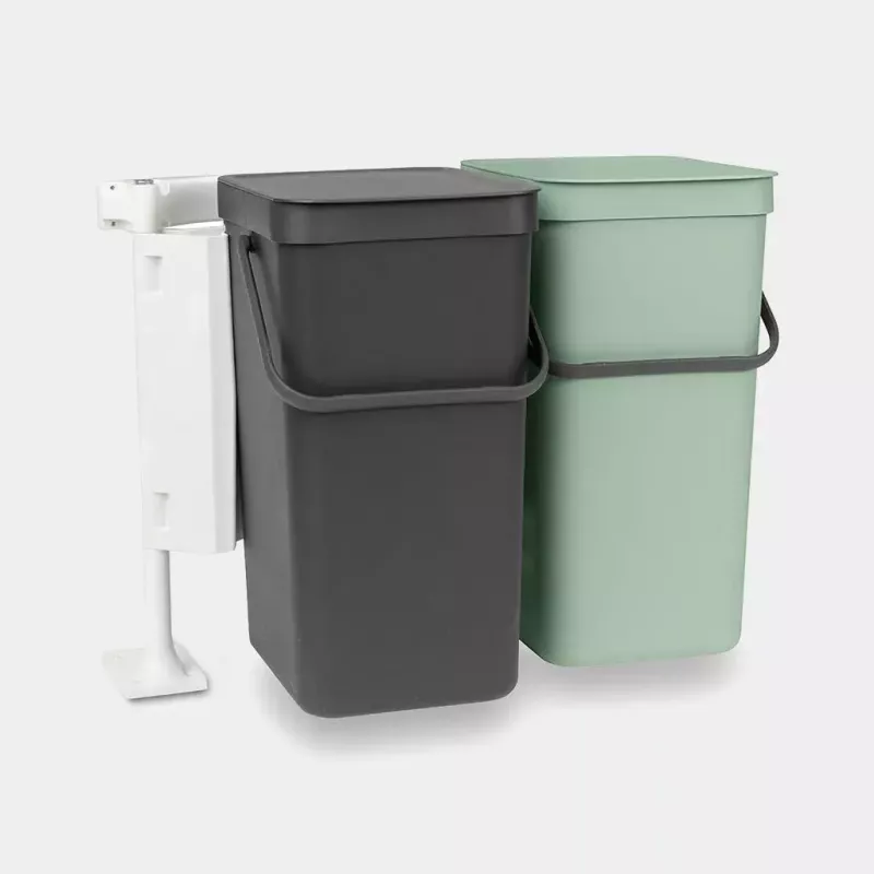 Brabantia Sort & Go Prostokątny Plastikowy Zielony Szary Szerokość 520 mm Głębokość 370 mm Wysokość 430 mm