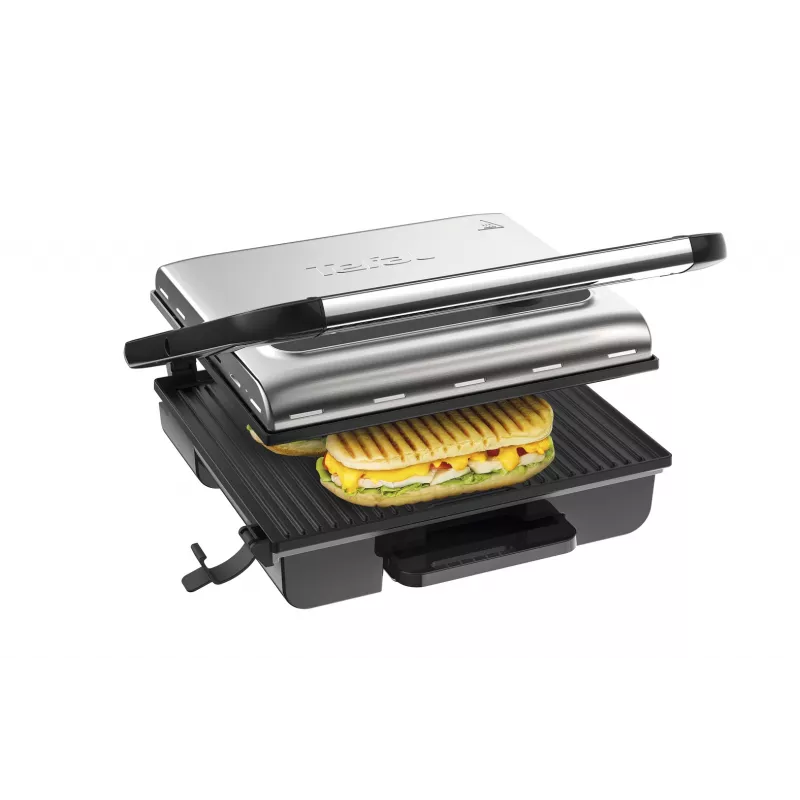 Grill kontaktowy Tefal Inicio GC242D 2000W Czarny Stal nierdzewna