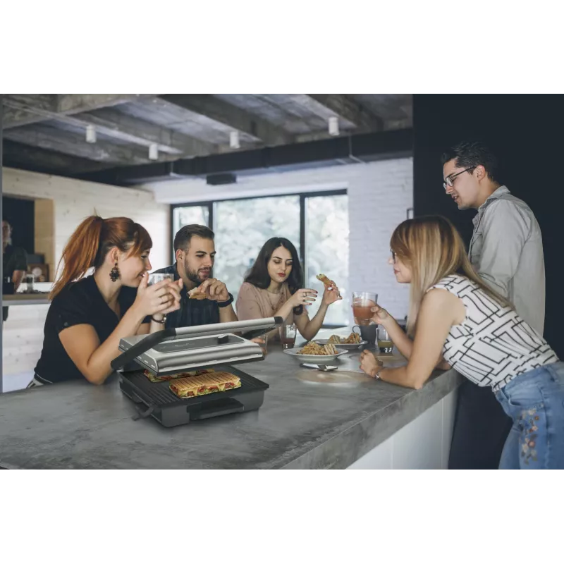 Grill kontaktowy Tefal Inicio GC242D 2000W Czarny Stal nierdzewna