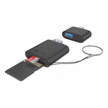 ICY BOX 2-w-1 czytnik kart przez interfejs USB Type-A i USB Type-C