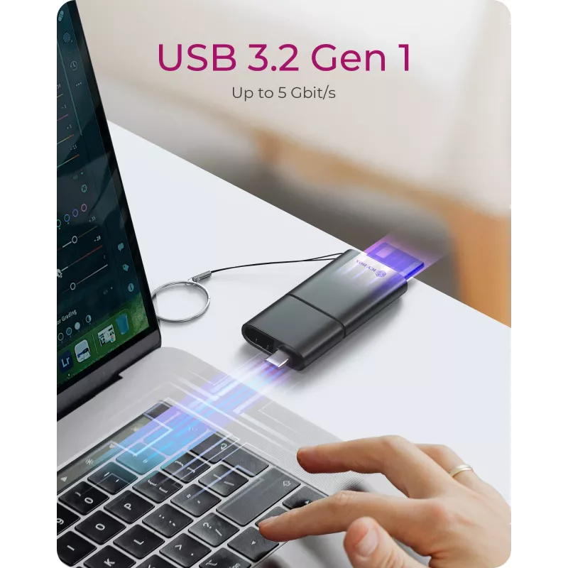 ICY BOX 2-w-1 czytnik kart przez interfejs USB Type-A i USB Type-C
