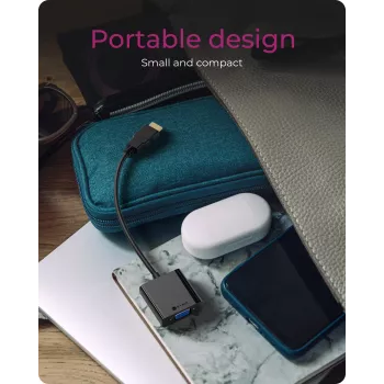 Adapter HDMI na VGA IcyBox IB-AC502a — HDMI A (męski) na VGA (żeński)
