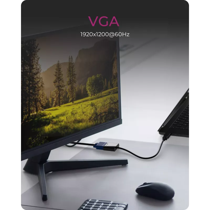 Adapter HDMI na VGA IcyBox IB-AC502a — HDMI A (męski) na VGA (żeński)
