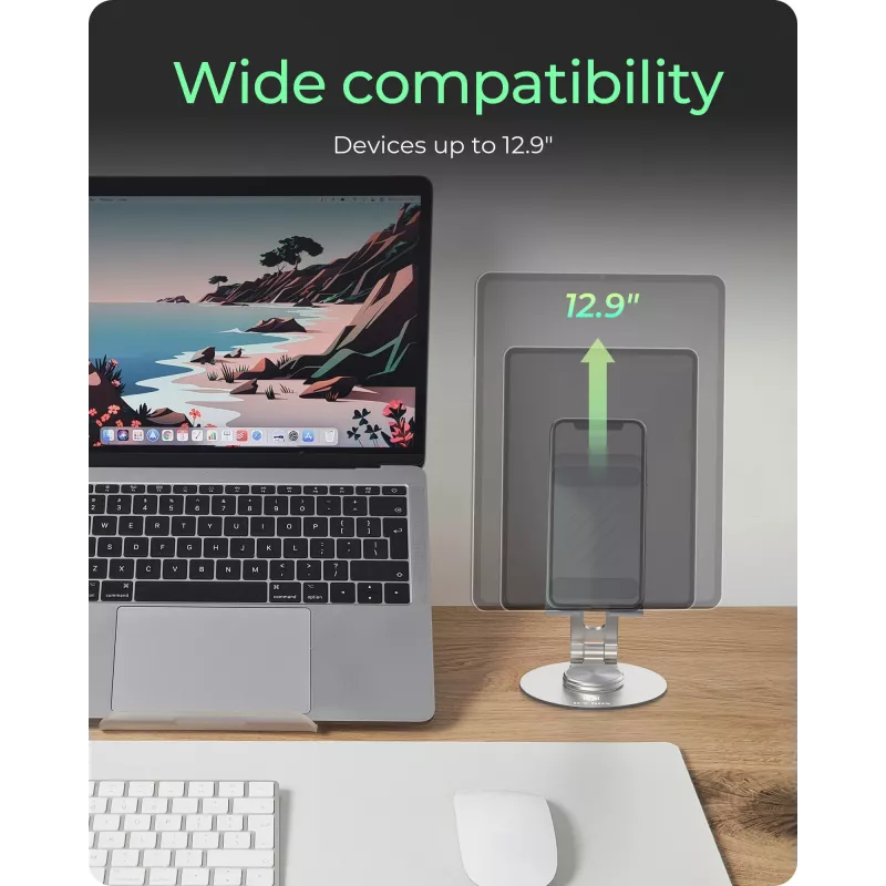 Uchwyt na smartfon i tablet icybox IB-TH201-R — obrotowy 360° stojak na telefony i tablety