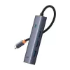 Kabel Baseus 4in1 Hub UltraJoy USB-C do USB 3.0 szary