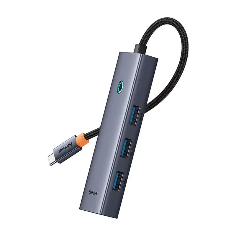 Kabel Baseus 4in1 Hub UltraJoy USB-C do USB 3.0 szary