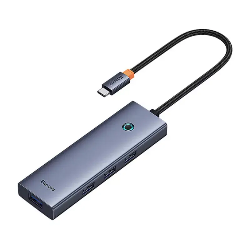 Kabel Baseus 4in1 Hub UltraJoy USB-C do USB 3.0 szary