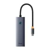Kabel Baseus 4in1 Hub UltraJoy USB-C do USB 3.0 szary