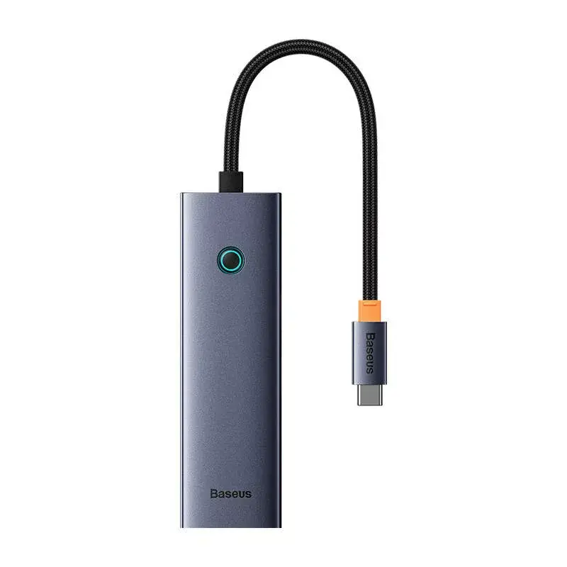 Kabel Baseus 4in1 Hub UltraJoy USB-C do USB 3.0 szary