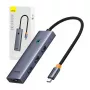 Kabel Baseus 4in1 Hub UltraJoy USB-C do USB 3.0 szary