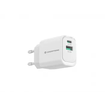Conceptronic ALTHEA19W33 2-Portowa ładowarka USB PD GaN 33 W, USB-C x 1, USB-A x 1, QC 3.0, PPS, PD 3.0