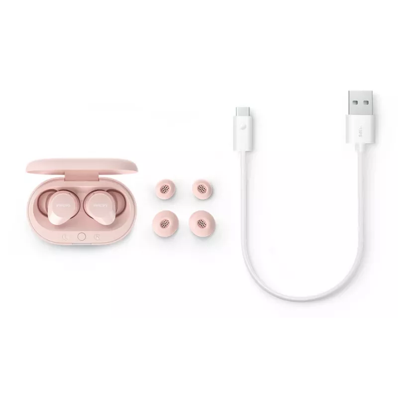 Philips TAT1209PK/00 słuchawki/zestaw słuchawkowy True Wireless Stereo (TWS) douszne Połączenia/Muzyka Bluetooth Różowy