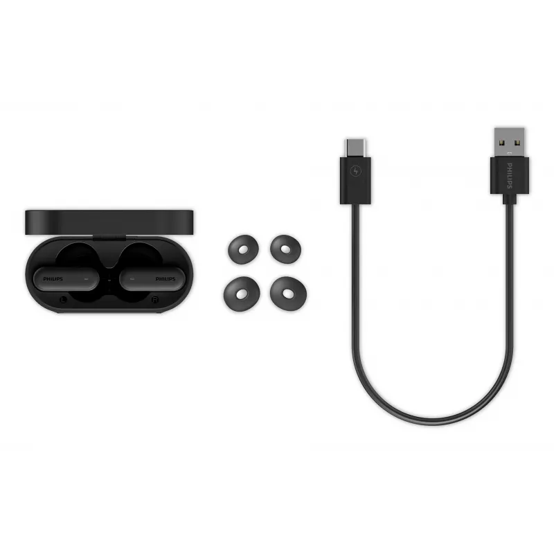 Słuchawki Philips TAT6000BK/00 True Wireless Stereo (TWS) Bluetooth Douszne, 20–20000 Hz, 10 m, Czarny