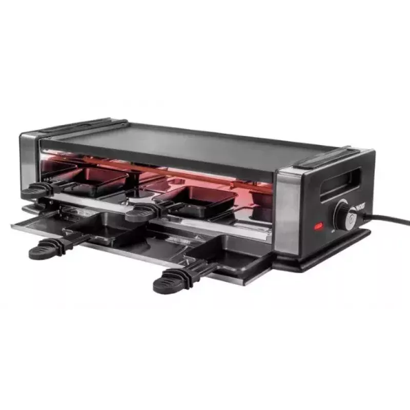 Grill Raclette Unold Delice Basic 1200 W 8 Osób Czarny Stal Nierdzewna