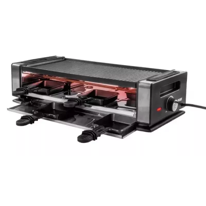 Grill Raclette Unold Delice Basic 1200 W 8 Osób Czarny Stal Nierdzewna