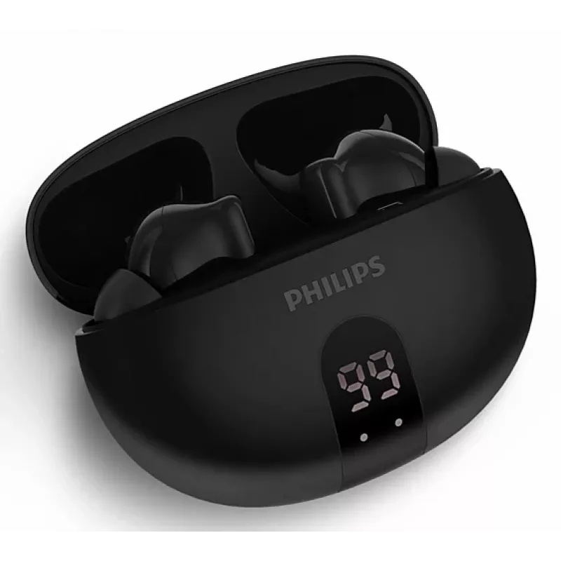 Bezprzewodowy zestaw słuchawkowy douszny Philips TAT2520BK/00 — Bluetooth, 20–20000 Hz, zasięg 10 m, 40 g, czarny