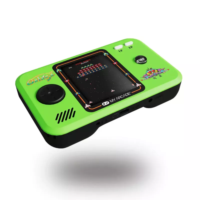Przenośna konsola do gier keine Marke My Arcade GALAGA Pocket Player Pro — wyświetlacz 2,75 cala (6,98 cm), pad kierunkowy, 3,5 mm, USB/bateria AA