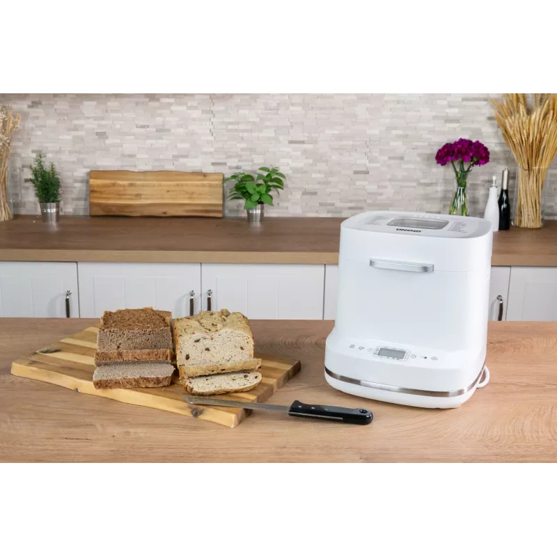 Wypiekacz do chleba Unold Esge Backmeister Bernd 68120 — 550 W, maks. bochenek 1 kg, biały, obudowa z tworzywa sztucznego