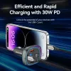 Ładowarka samochodowa Vention 3-portowa USB (USB-C + 2× USB-A) 30W/18W/5W Czarna
