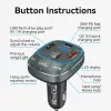 Ładowarka samochodowa Vention 3-portowa USB (USB-C + 2× USB-A) 30W/18W/5W Czarna