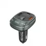 Ładowarka samochodowa Vention 3-portowa USB (USB-C + 2× USB-A) 30W/18W/5W Czarna
