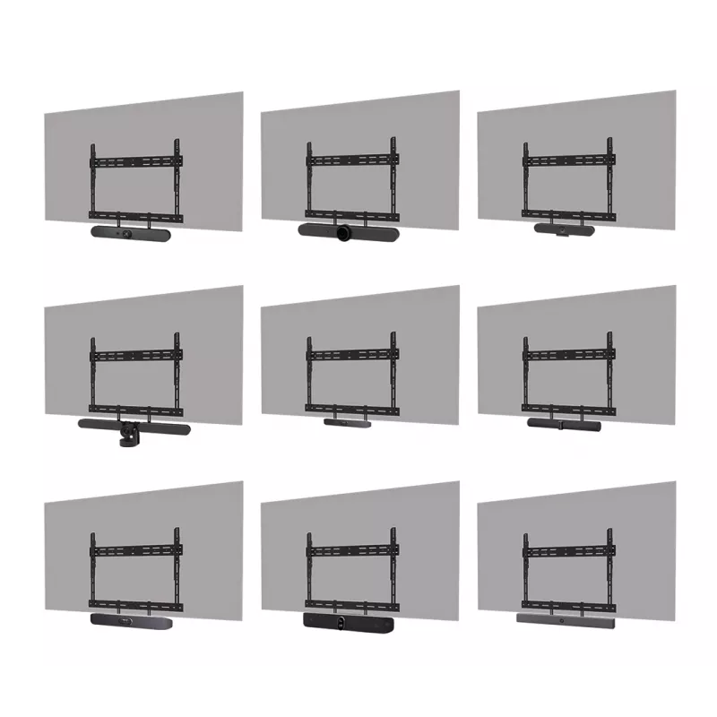 Uchwyt do videobaru Neomounts AV30-500BL do wyświetlaczy 43–110 cali — VESA do 600×400, maks. 10 kg, szerokość 900 mm