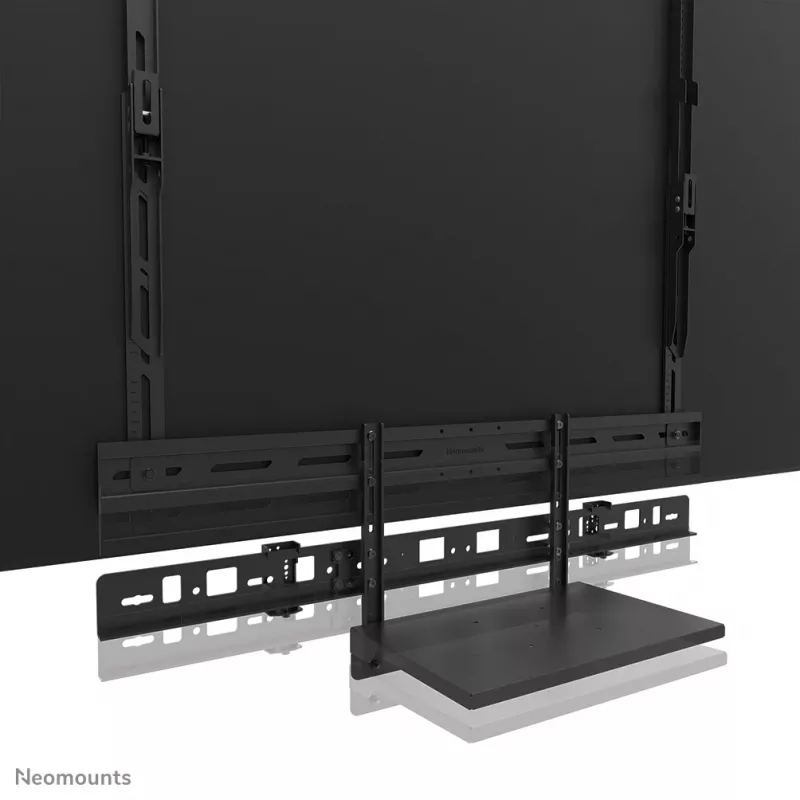 Zestaw półki na videobar i laptopa Neomounts AV60-500BL do wyświetlaczy 43–110 cali, VESA do 600x400, maks. obciążenie 8 kg, szerokość 900 mm