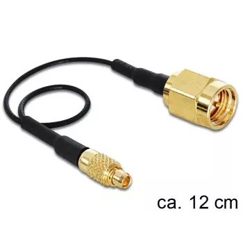 Kabel koncentryczny DeLOCK 88471 0,12 m MMCX SMA Złoty Czarny