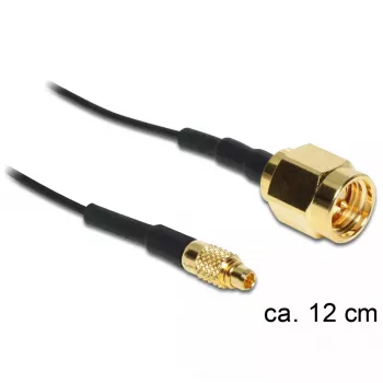 Kabel koncentryczny DeLOCK 88471 0,12 m MMCX SMA Złoty Czarny