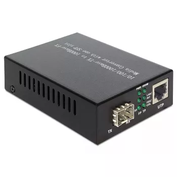 Konwerter mediów DeLOCK 1000Base-T na SFP 1000 Mbit/s Czarny