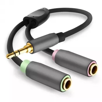 Rozgałęźnik audio Helos 288715 czarno-szary