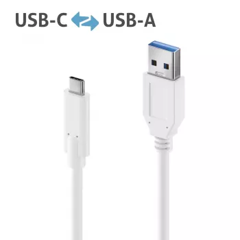 Kabel USB PureLink IS2610-010 USB 3.2 Gen 2 1m USB C USB A Biały