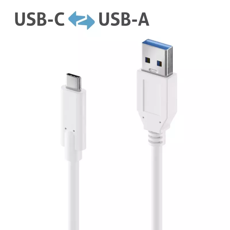 Kabel USB PureLink IS2610-010 USB 3.2 Gen 2 1m USB C USB A Biały