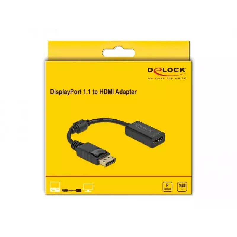 Adapter DisplayPort 1.1 male to HDMI female DeLOCK 61011
