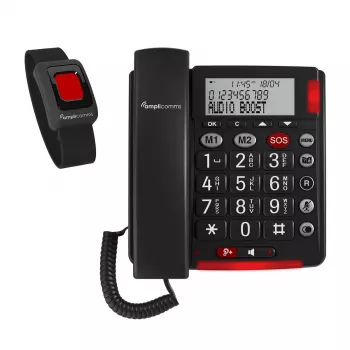 Telefon analogowy amplicomms BigTel 50 Alarm Plus identyfikacja numeru dzwoniącego ciemnoszary