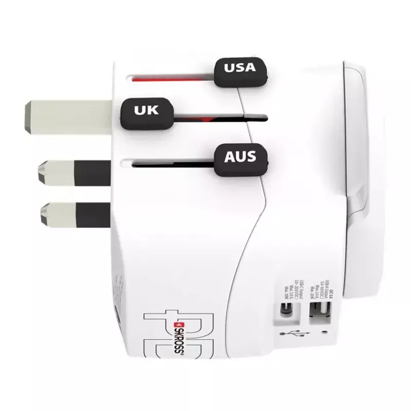 Adapter do gniazdka SKROSS 61663 Uniwersalny Biały 100-250V 2.4A USB