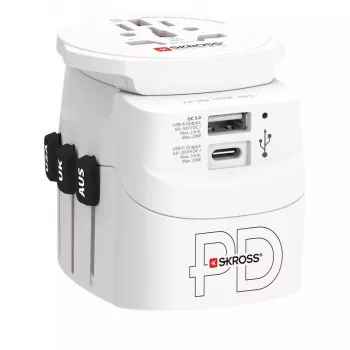 Adapter do gniazdka SKROSS 61663 Uniwersalny Biały 100-250V 2.4A USB