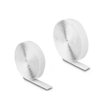 DeLOCK Taśma rzepowa samoprzylepna L 5 m x S 20 mm biała