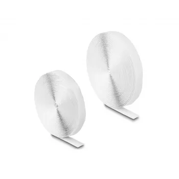 DeLOCK Taśma rzepowa samoprzylepna dł. 10 m x szer. 20 mm biała