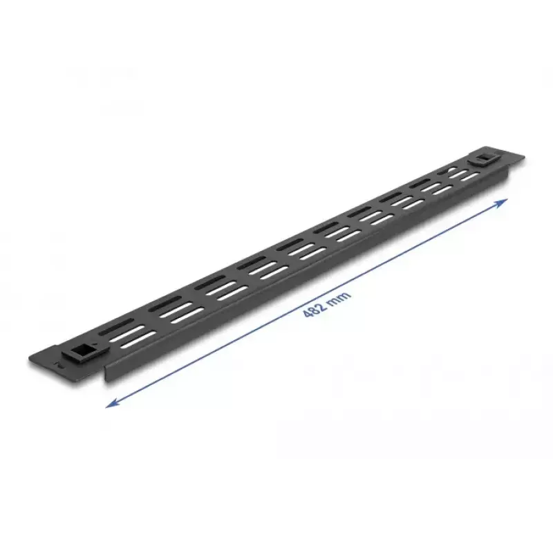 Wentylowany panel zaślepiający DeLOCK 19 cali 66985 Czarny Metal 1U