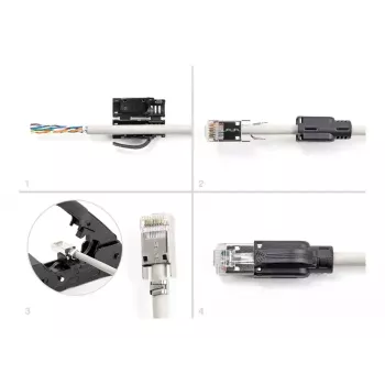 DeLOCK RJ45 Modular plug Cat.6A 25 szt. zestaw z odciążeniem naprężenia, niezawodne zabezpieczenie przed zginaniem