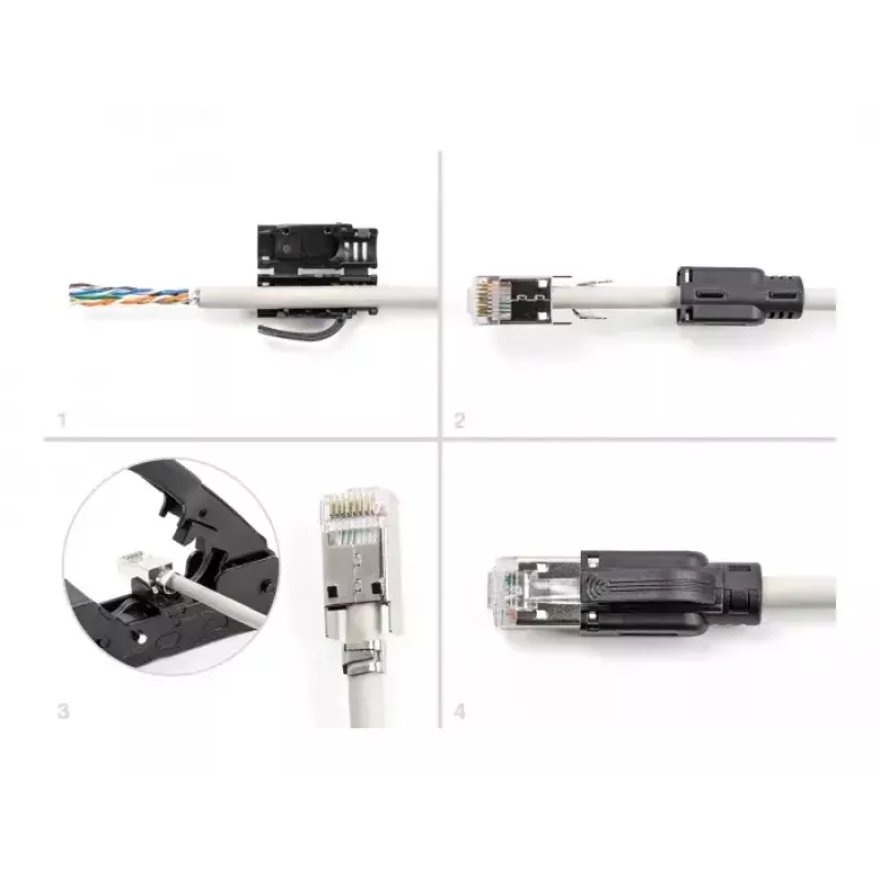 DeLOCK RJ45 Modular plug Cat.6A 25 szt. zestaw z odciążeniem naprężenia, niezawodne zabezpieczenie przed zginaniem