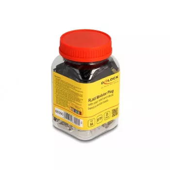 DeLOCK RJ45 Modular plug Cat.6A 25 szt. zestaw z odciążeniem naprężenia, niezawodne zabezpieczenie przed zginaniem
