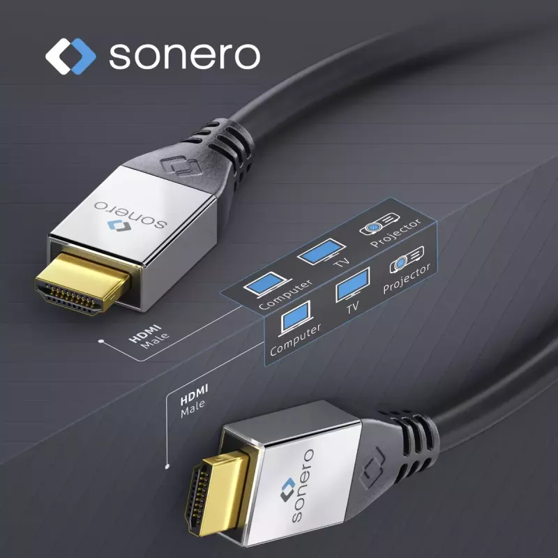 Kabel HDMI sonero S-HC000-075 7,5 m Typ A Męski do Męskiego 18 Gbit/s