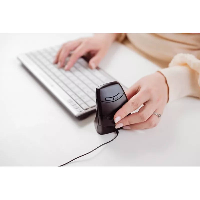 Mysz BakkerElkhuizen DXT 3 bezprzewodowa, oburęczna, optyczna, RF Wireless, 2400 DPI, czarna