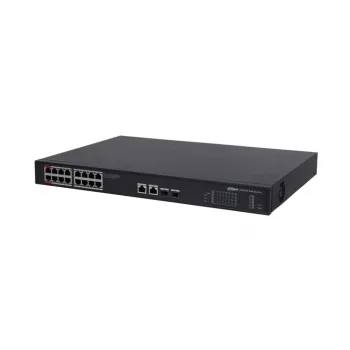 Dahua Technology PoE DH-PFS3220-16GT-190 przełącznik sieciowy Niezarządzalny L2 Gigabit Ethernet (10/100/1000) Power over Ethernet (PoE) 1U Czarny