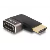 Adapter DeLOCK HDMI męski na żeński 90° skierowany w lewo 8K 60 Hz szary metalowy